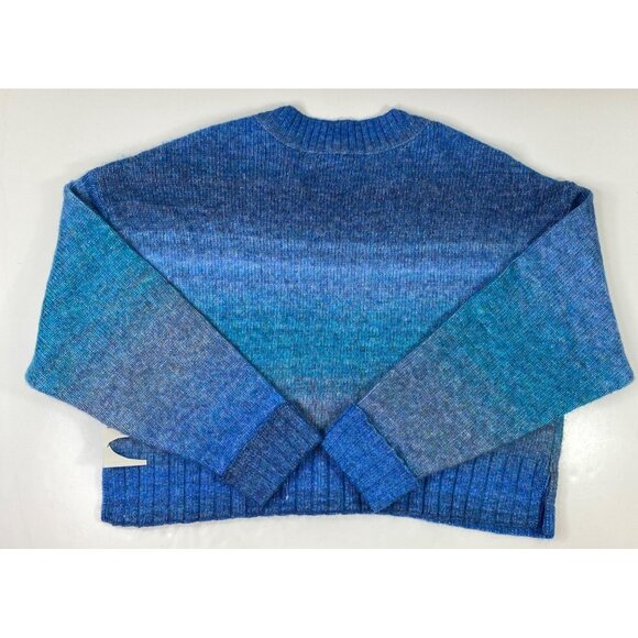 Arizona Jean Co. Womens V-Neck Blue Gradient Ribbed Cuffs Knit Sweater Size XXL - Picture 2 of 4